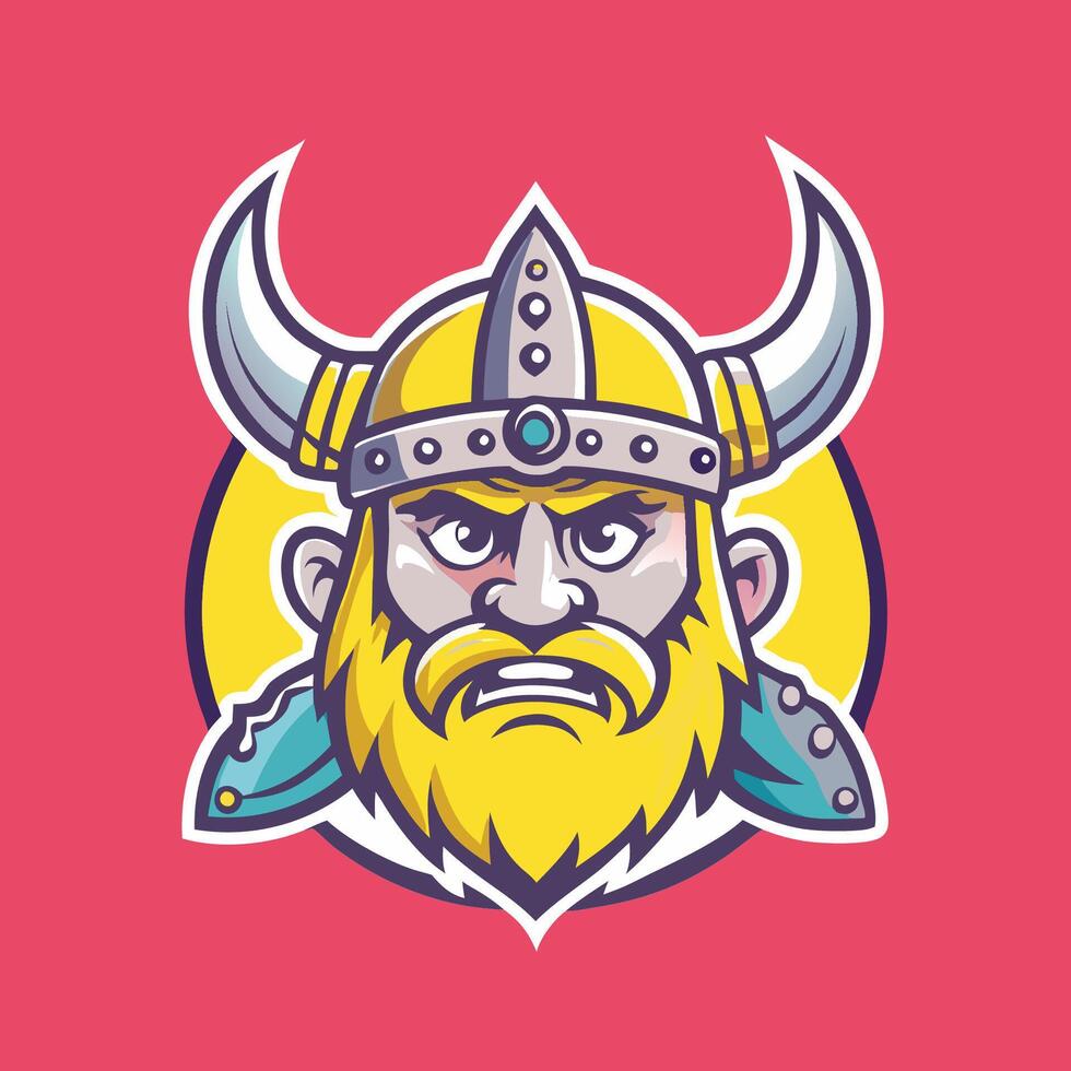 Adorable Viking Character Mascot Cartoon in Viking Costume vector