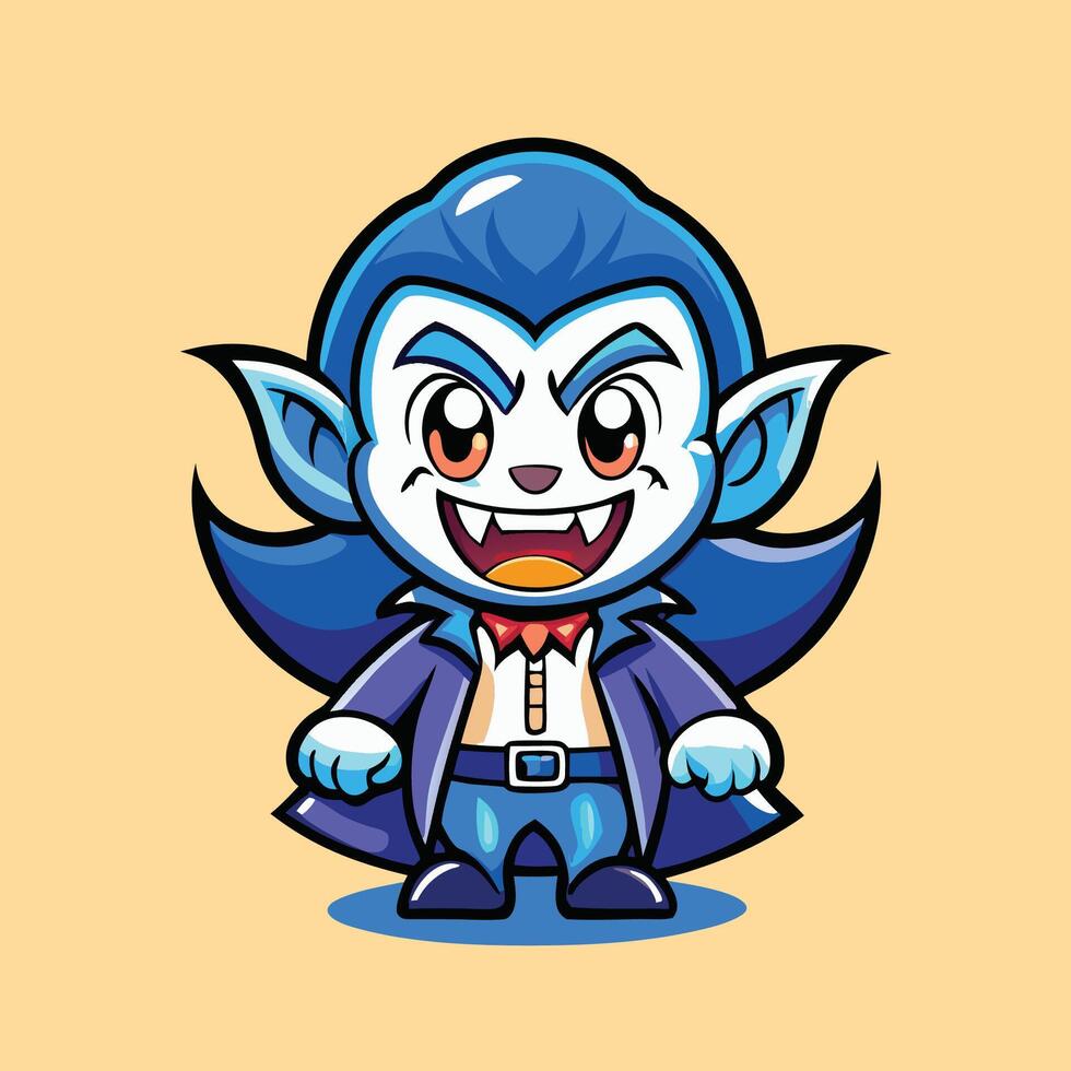 Adorable and Playful Dracula Character in Illustration Format vector