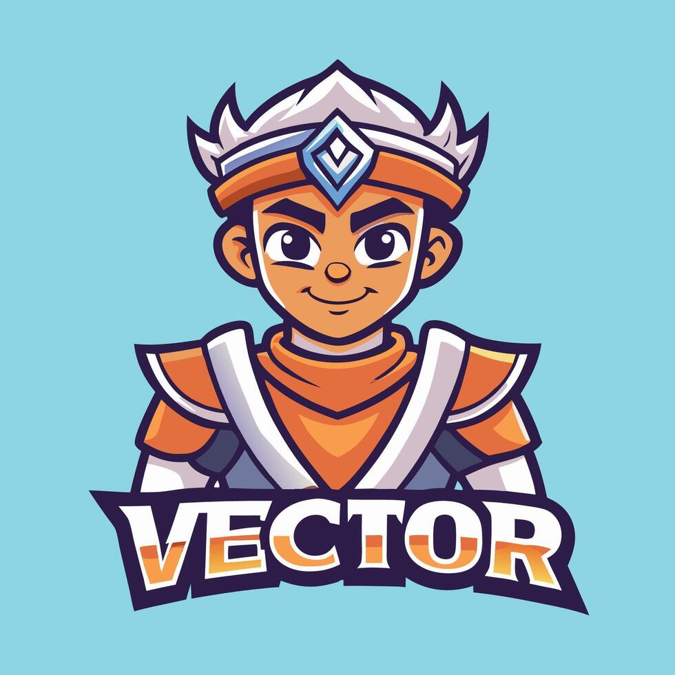Boy Warrior Uniform Mascot Logo Design for Mascot Design or Team Logo vector