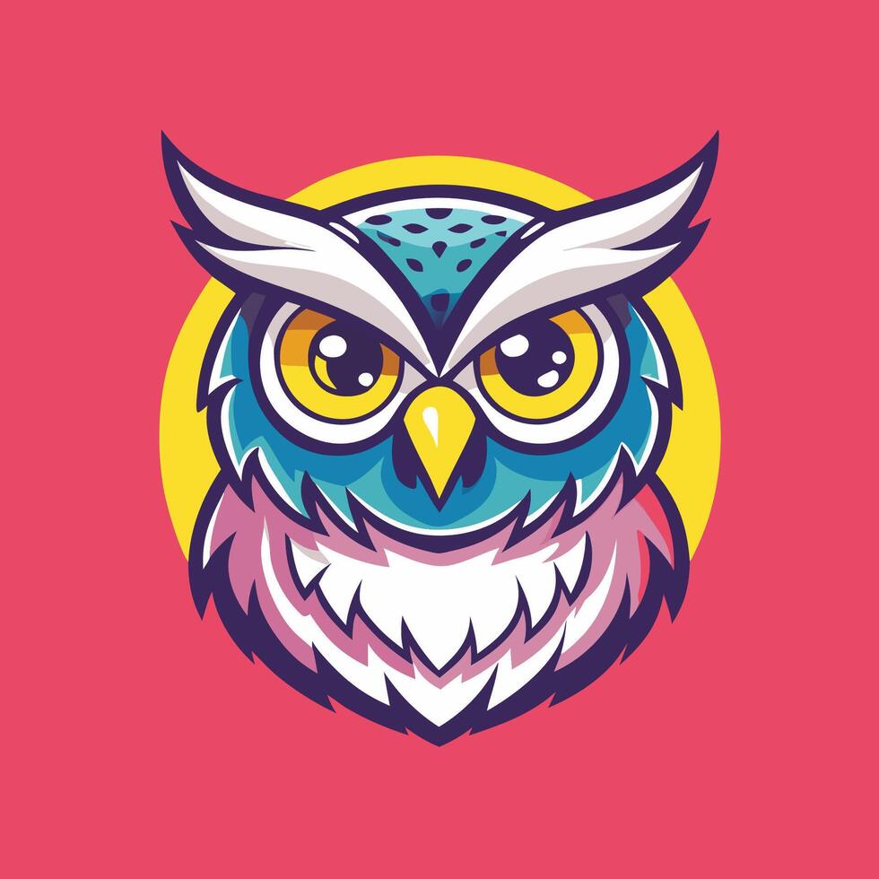Majestic Owl Gaze A Captivating Logo Illustration vector