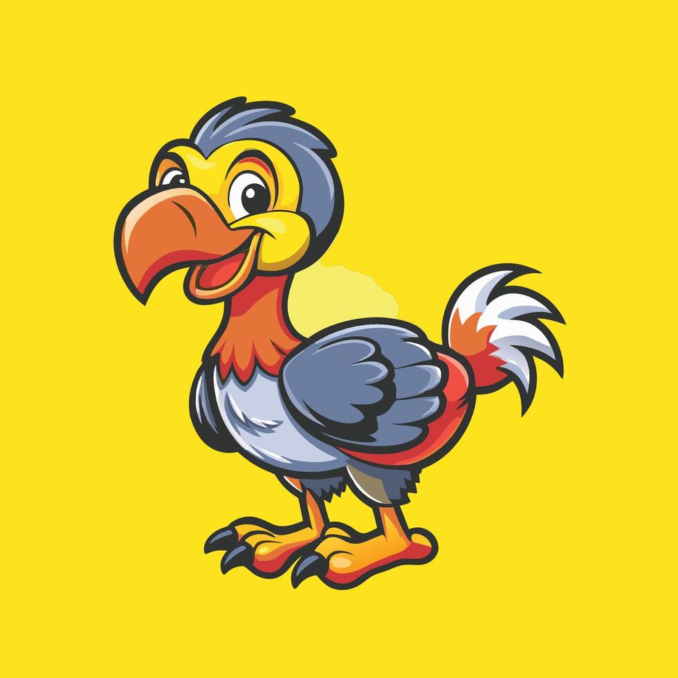 Elegant Line Art Illustration Depicting an Extinct Dodo Bird vector