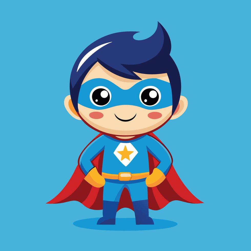 Adorable Super Hero Mascot Character Logo in Format vector