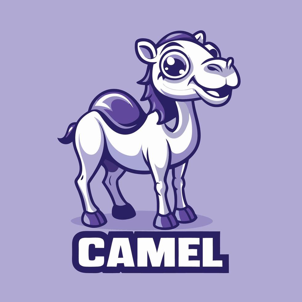 Amusing Cartoon Depicting a Smiling Camel with Its Hump vector