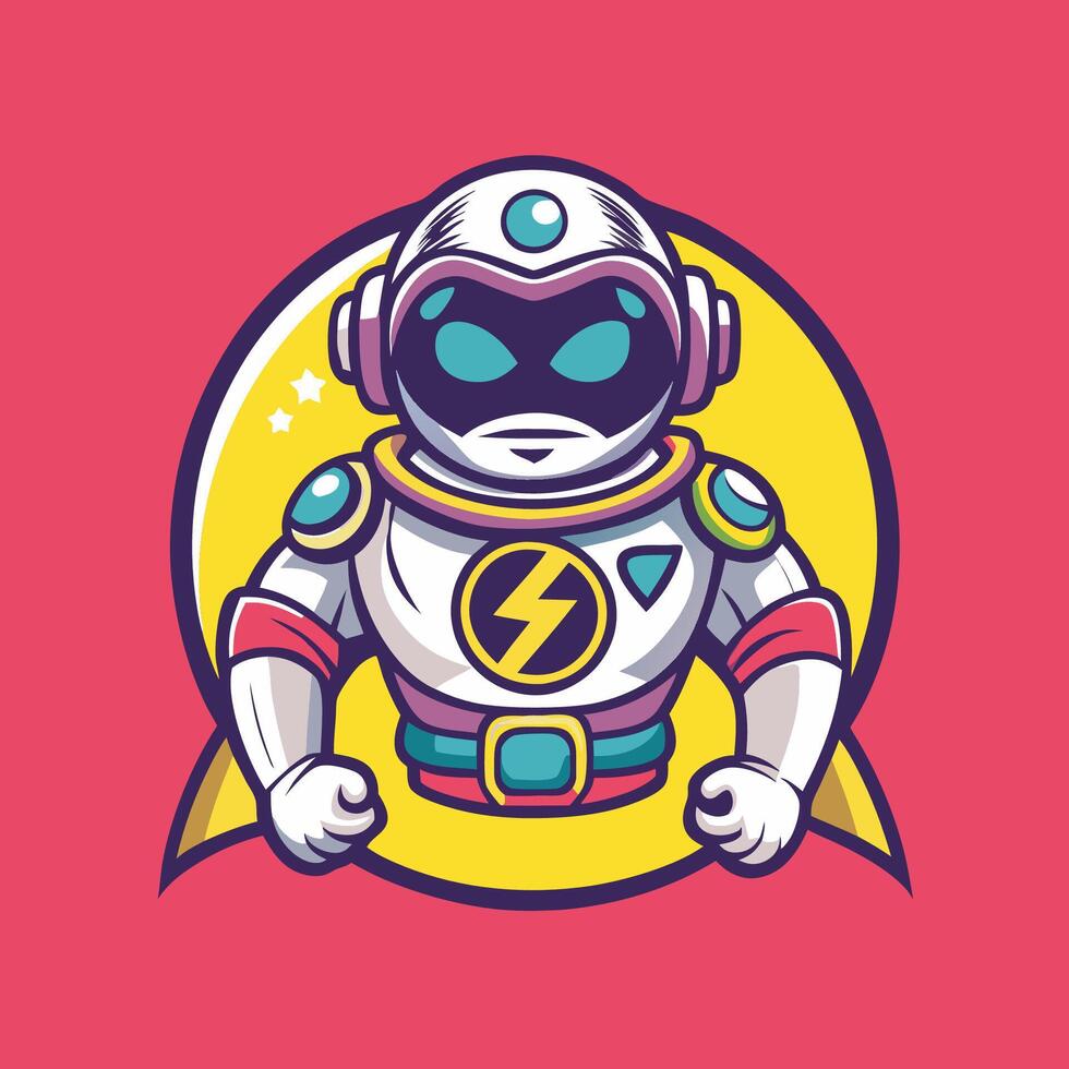 Dynamic Super Hero Astronaut Logo Mascot with Bold Design vector
