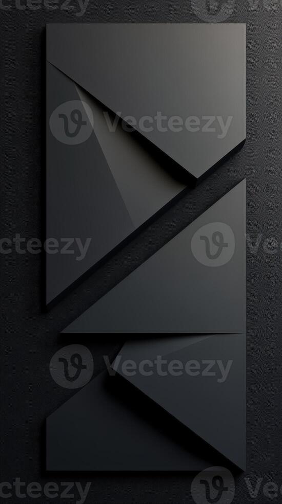 Geometric forming Abstract background 3d dark gray rhombuses and hexagons interlocking contemporary minimalist pattern design. Vertical format photo