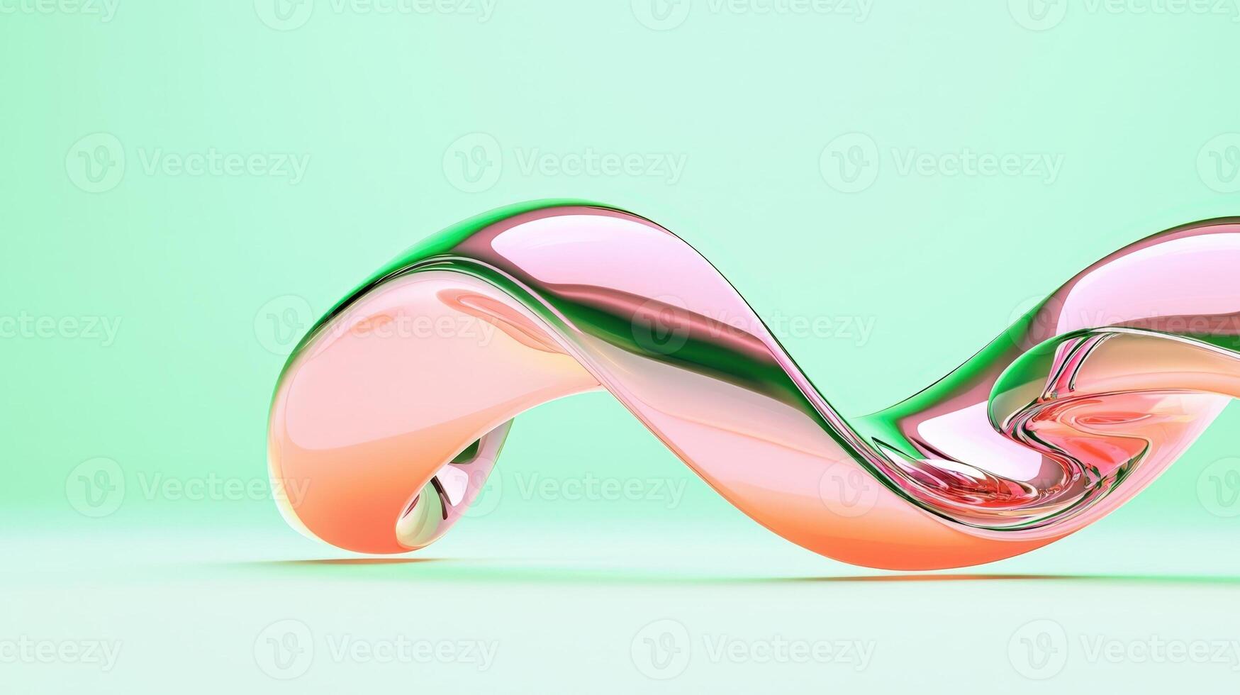 Smooth, swirling, pink metallic 4K creates an abstract, wavy shape against a soft gradient background, pattern photo