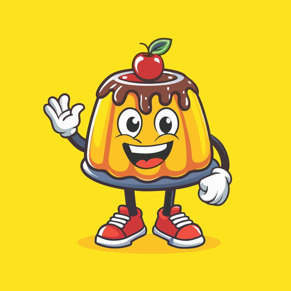 Adorable Illustration of a Pudding with a Delectable Smile vector