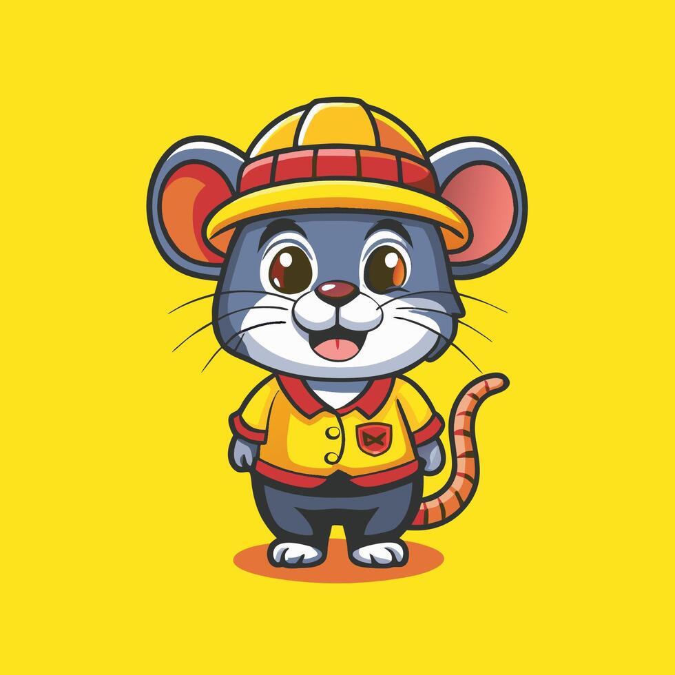 Adorable Rat Mascot Character in a Stylish Hat, Ready for Your Brand vector