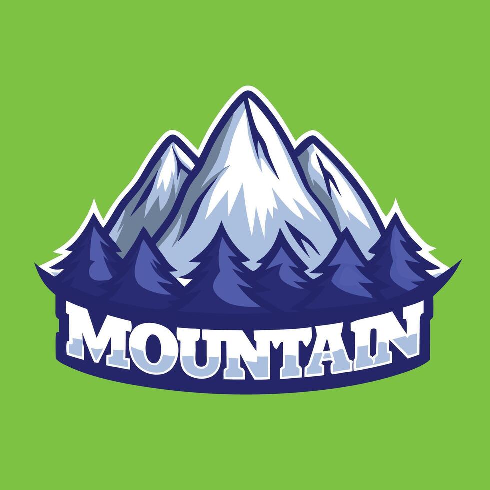 Cartoonish Monochrome Mountain Character Logo with Simple Design vector