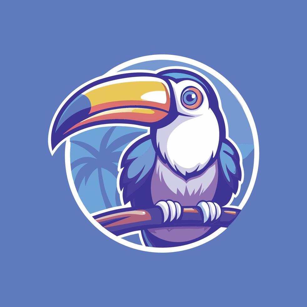 Vibrant Toucan Logo with Gradient and Colorful Plumes vector