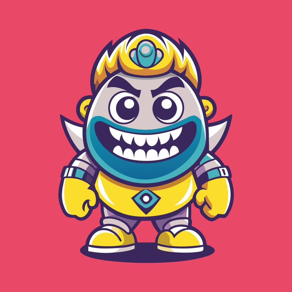 Energetic Mascot Cartoon Character Illustration with Bold Graphics vector