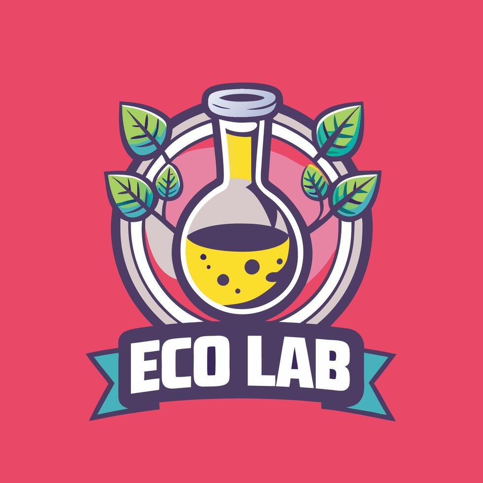 Eco Friendly Laboratory Logo with Minimalist Design vector