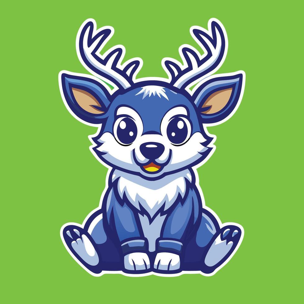 Title Adorable Deer Mascot Character in a Sitting Posture for Automobiles vector