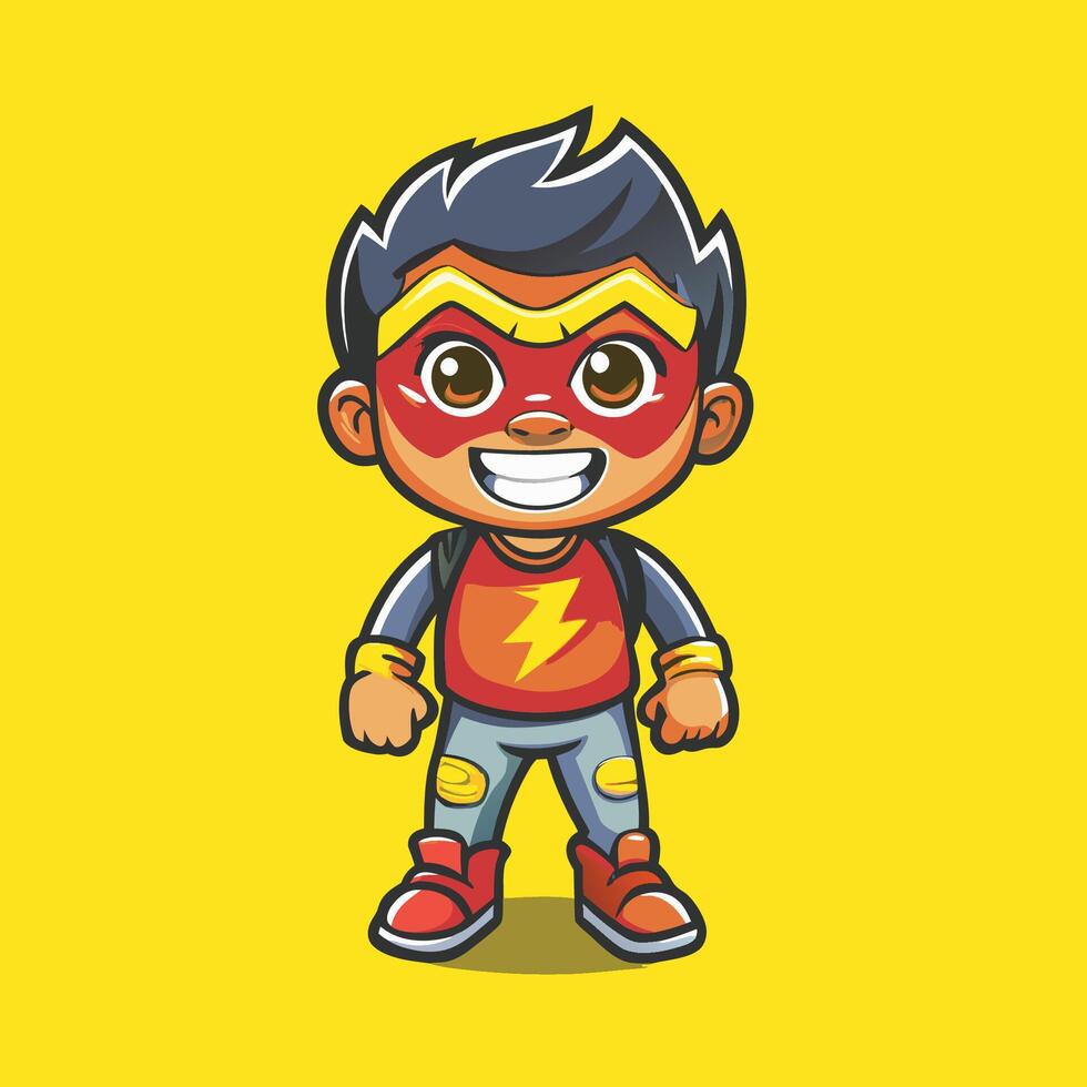 Cute Boy Wearing a Medical Mask Character Mascoot vector