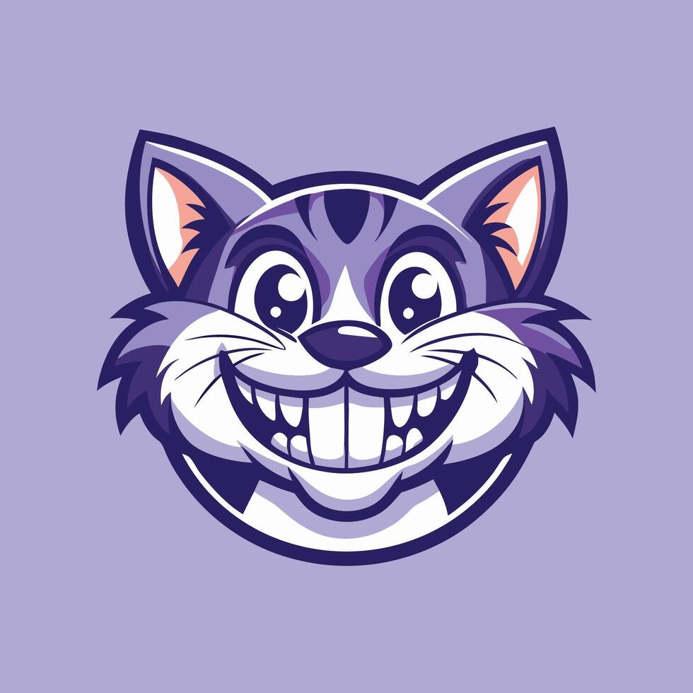 Cute and Cheery Smiling Cat Logo Mascot Character vector