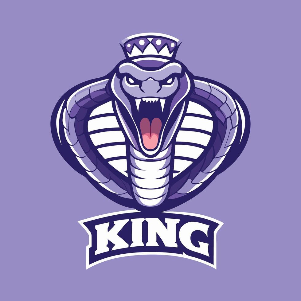 Aggressive E-Sports Logo The Majestic King Cobra vector