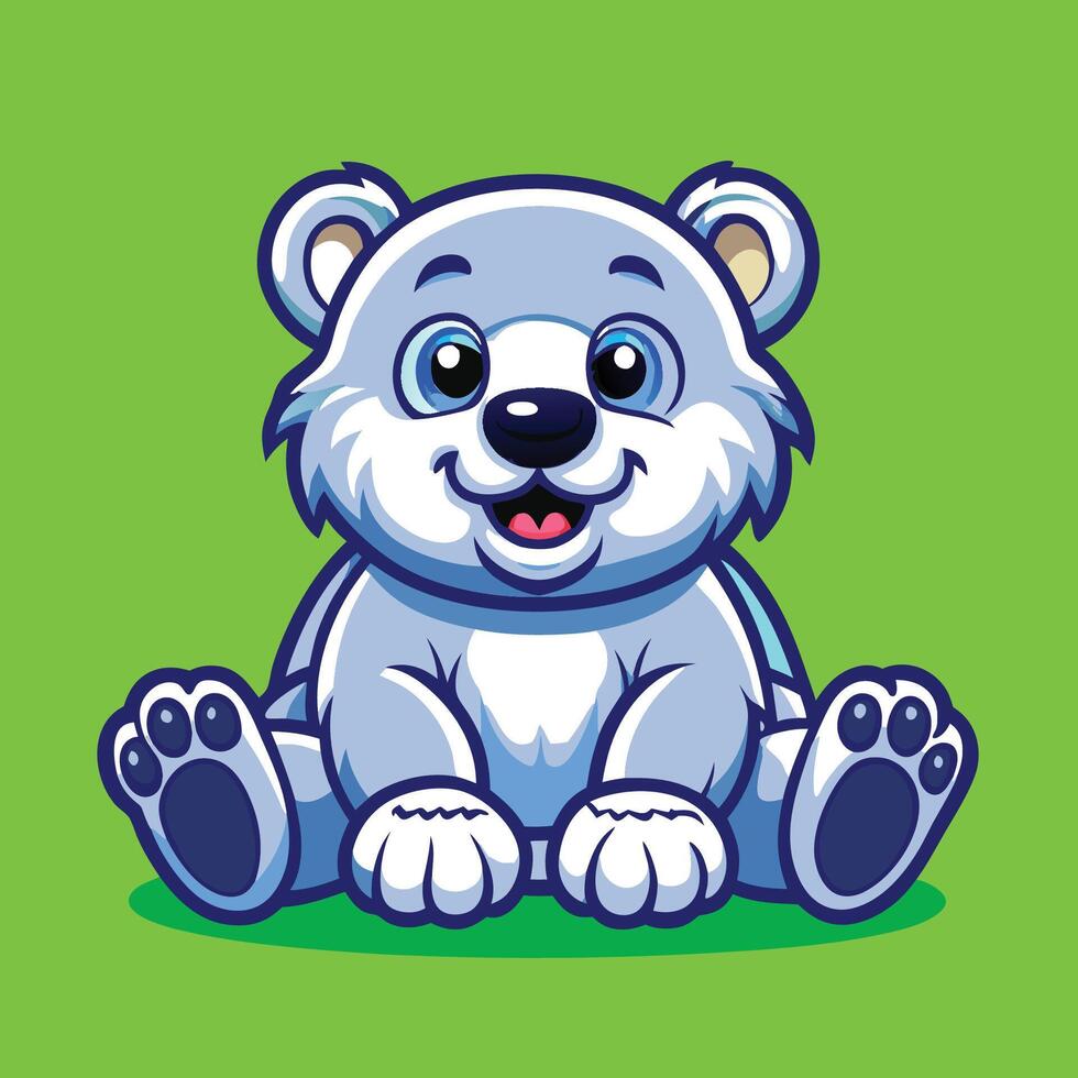 Adorable Polar Bear Character Mascot Logo, Illustration vector