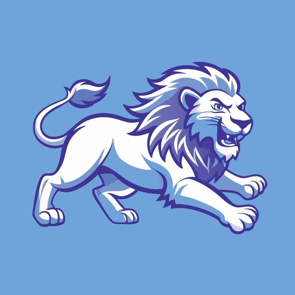 Dynamic Silhouette of a Mighty Lion in Full Stride vector