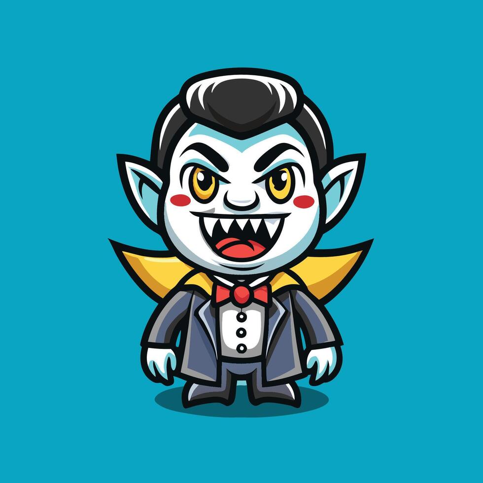 Adorable EPS 10 Illustration of a Cute Cartoon Dracula Character vector