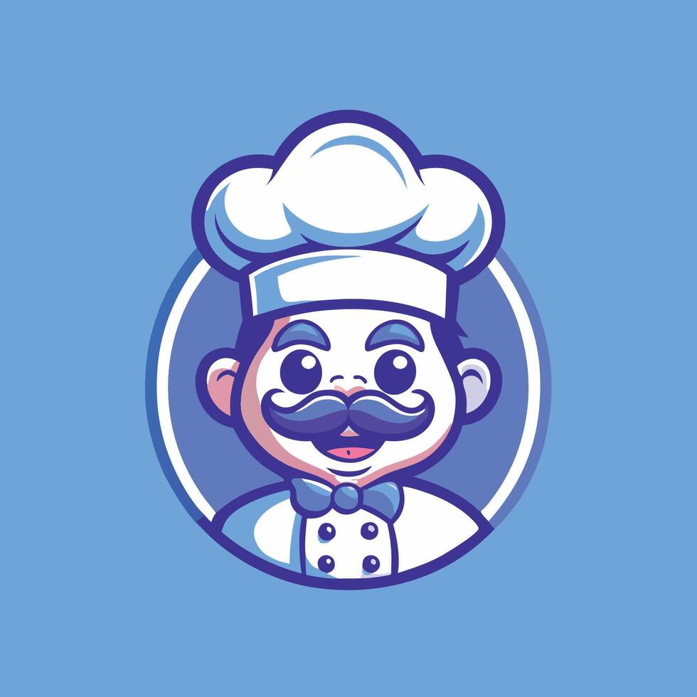 Mustachioed Chef Mascot with a Culinary Twist vector