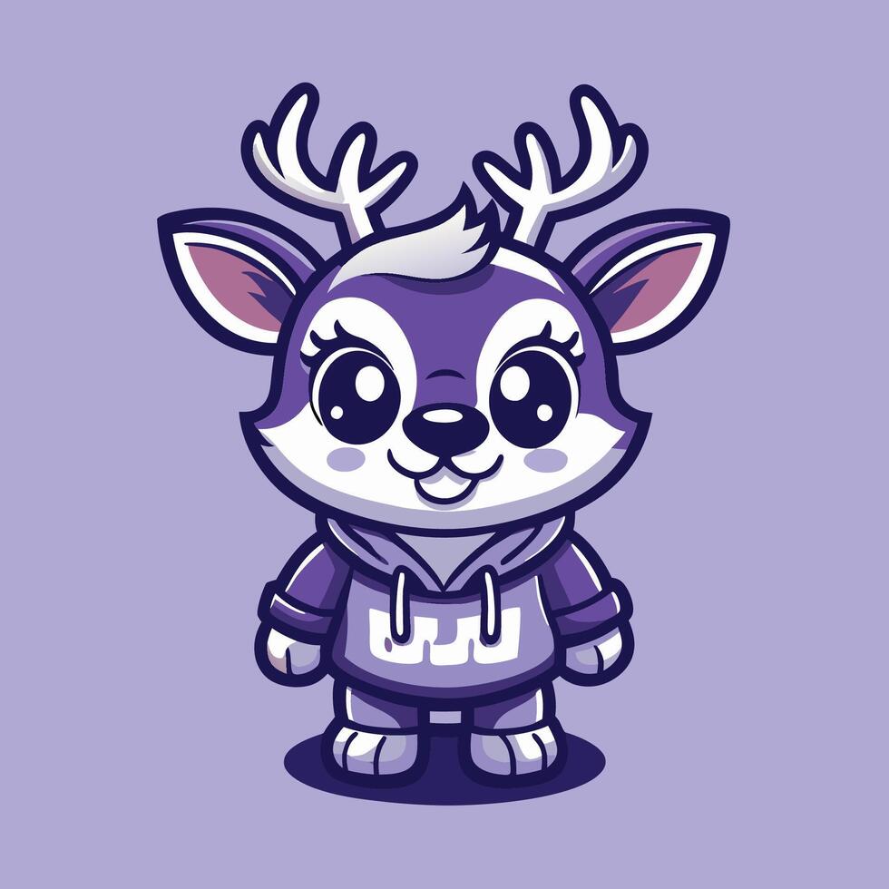 Adorable Sitting Deer Mascot Character for Logo Design vector