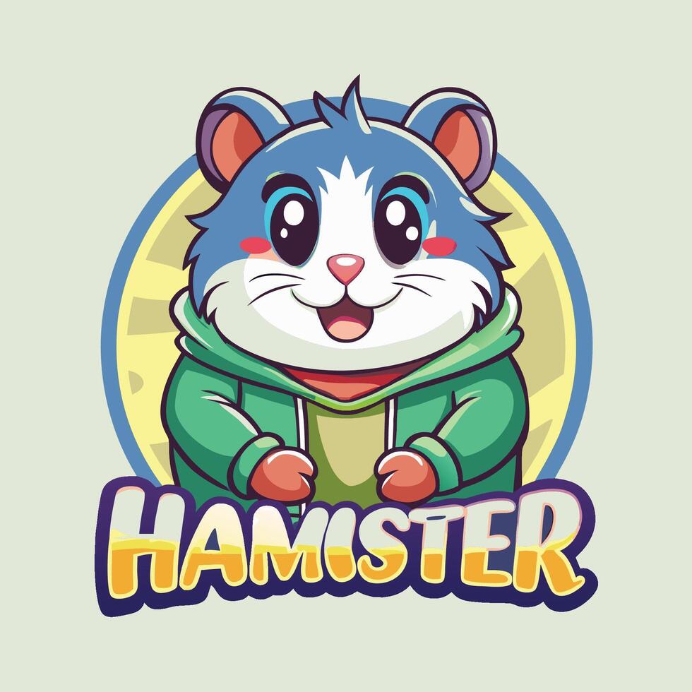 Enchanting Cartoon Character Logo Featuring a Cute Hamster Mascot vector