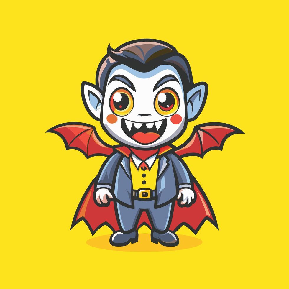 Adorable Dracula Character Illustration in EPS 10 Format vector