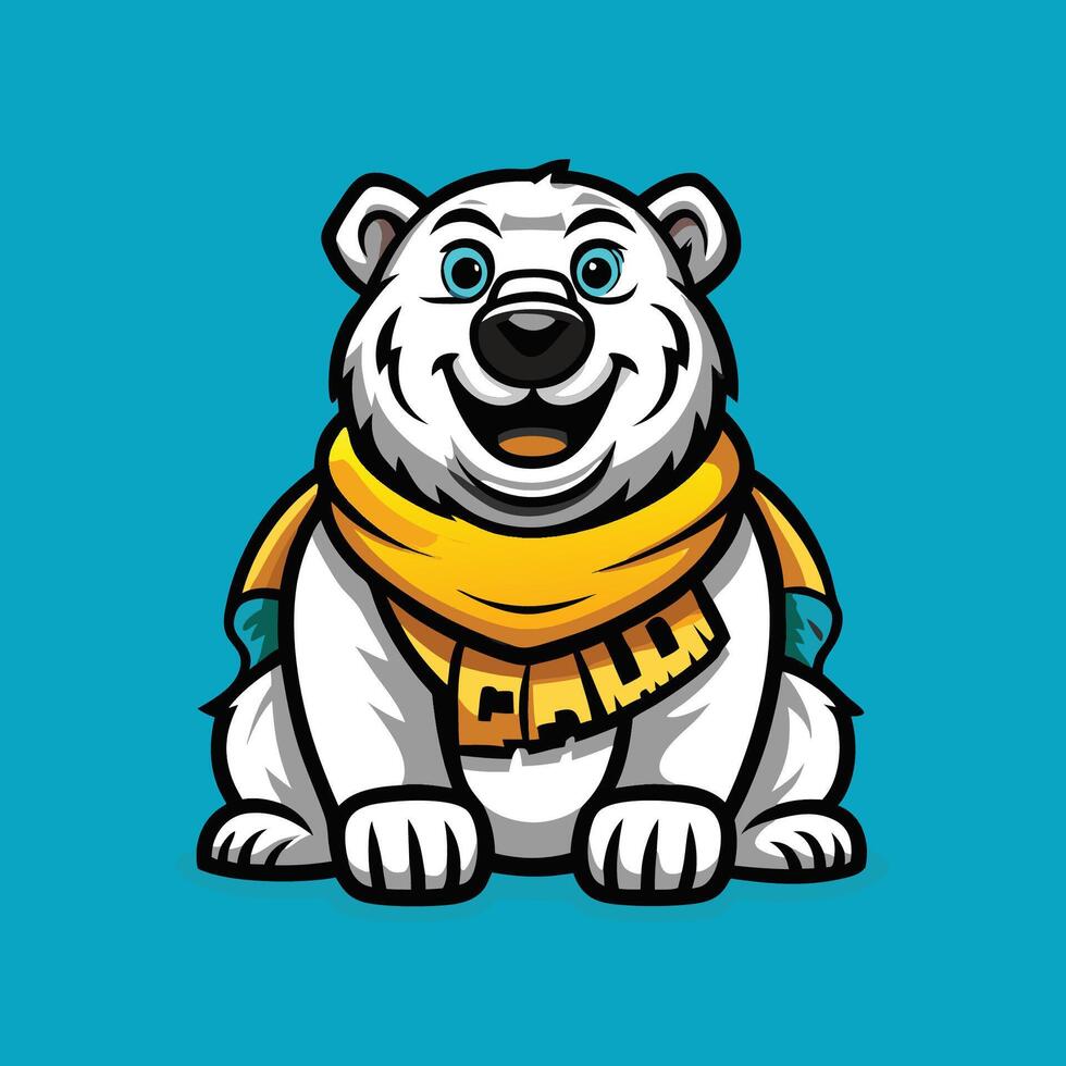 Minimalist Illustration of a Majestic Polar Bear in a Simple and Modern Design vector