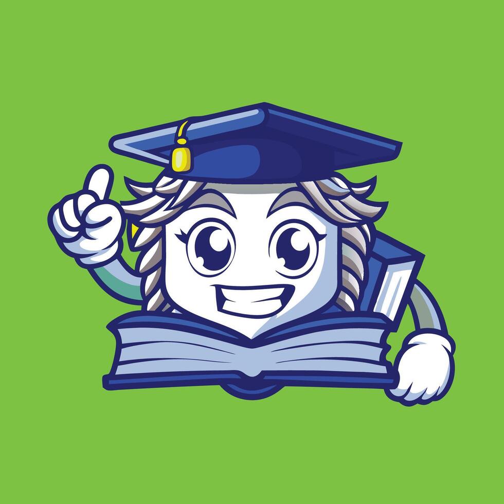 Bookish Mascot in a Toga Hat A Whimsical Automotive Character vector