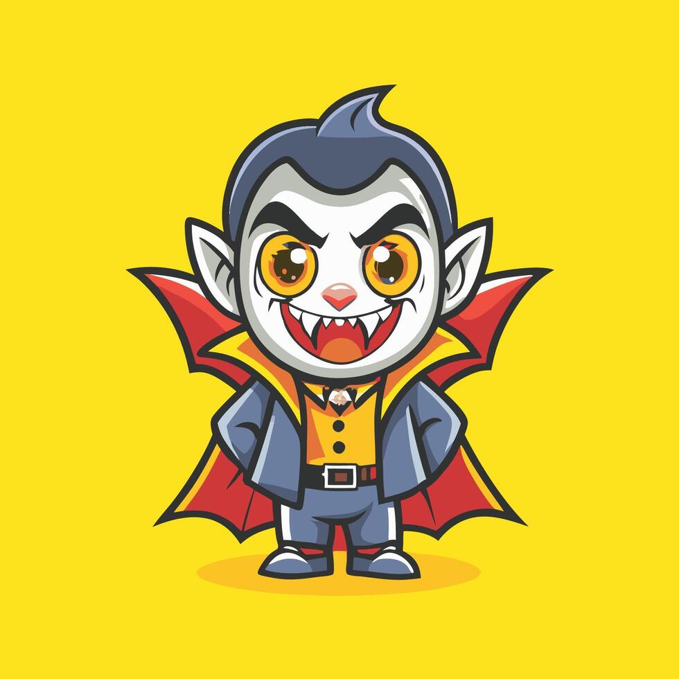 Adorable Dracula Vampire Character in Illustration, Perfect for Kids and Halloween Designs vector