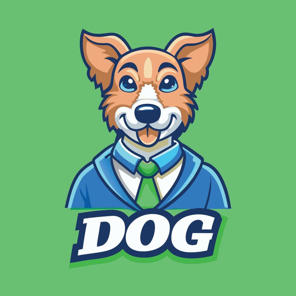Enchanting Cartoon Dog Character with Detailed Logo Illustration vector