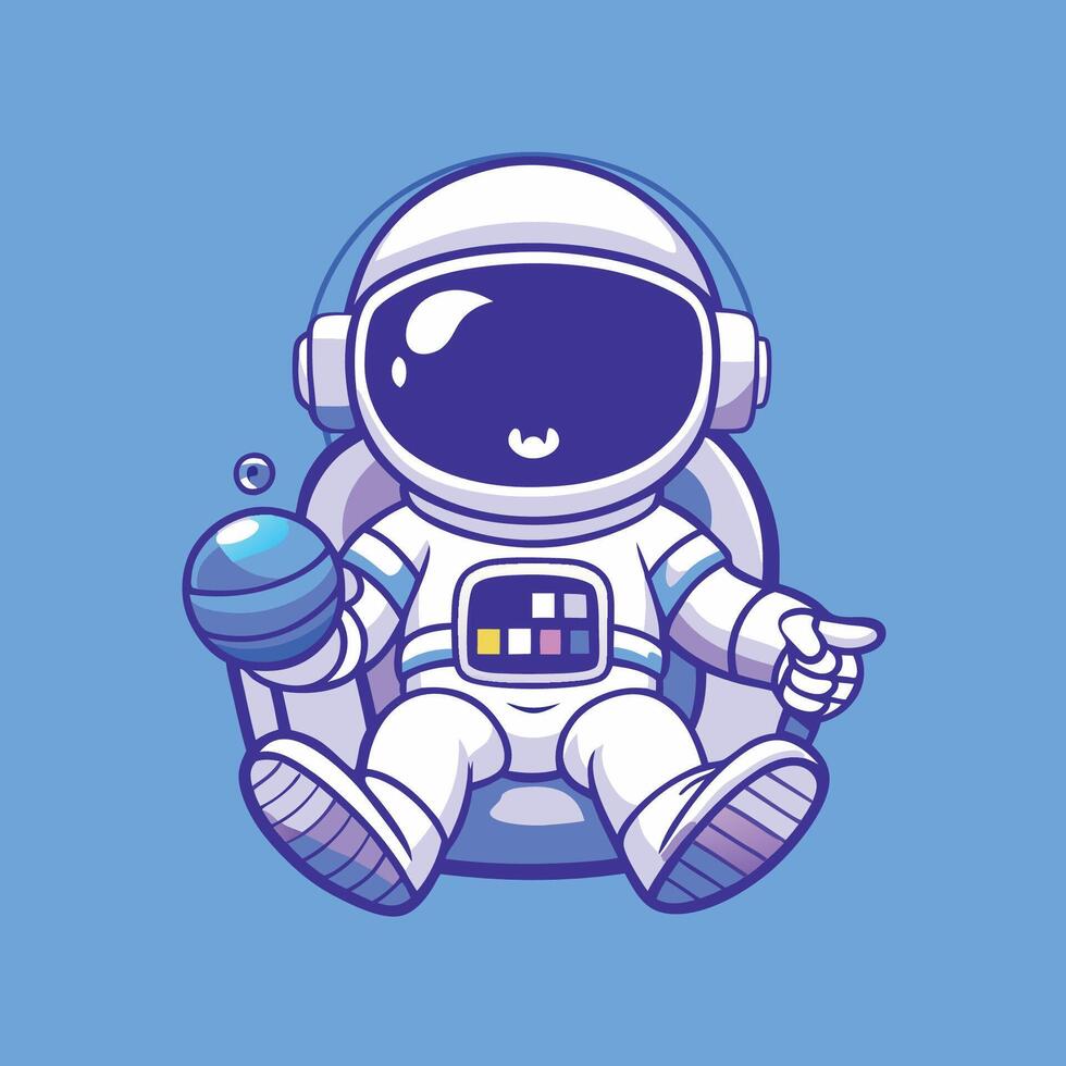 Relaxed and Cool Astronaut Mascot Character in Format vector