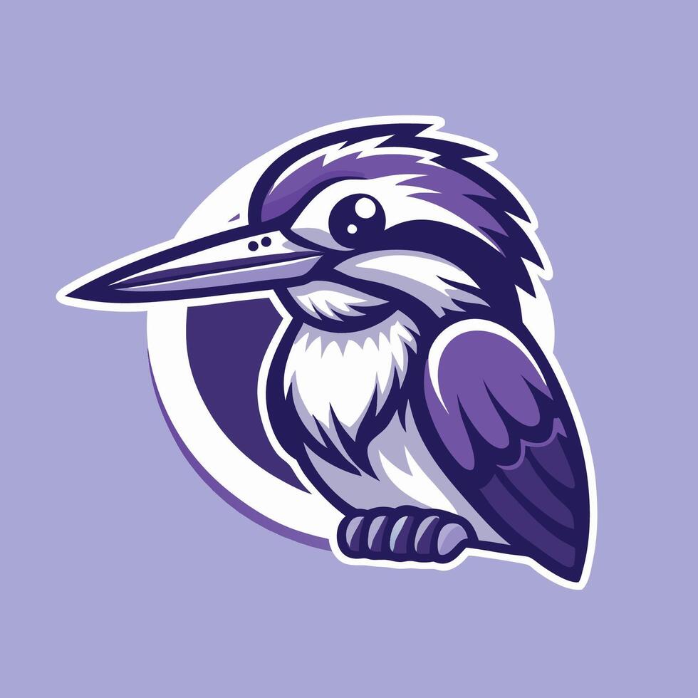 Simplified Illustration of a Colorful Kingfisher Bird with Intricate Details vector