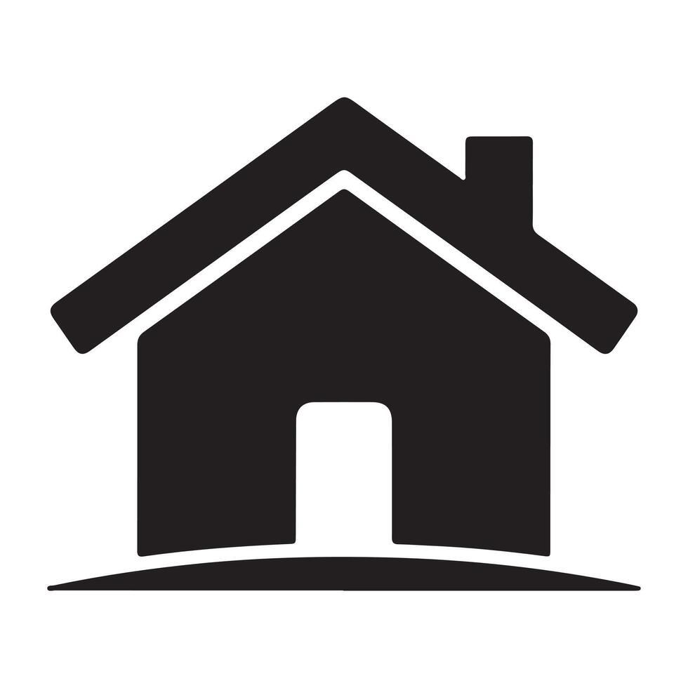 A simple home silhouette, symbolizing warmth, safety, and a place of belonging. vector