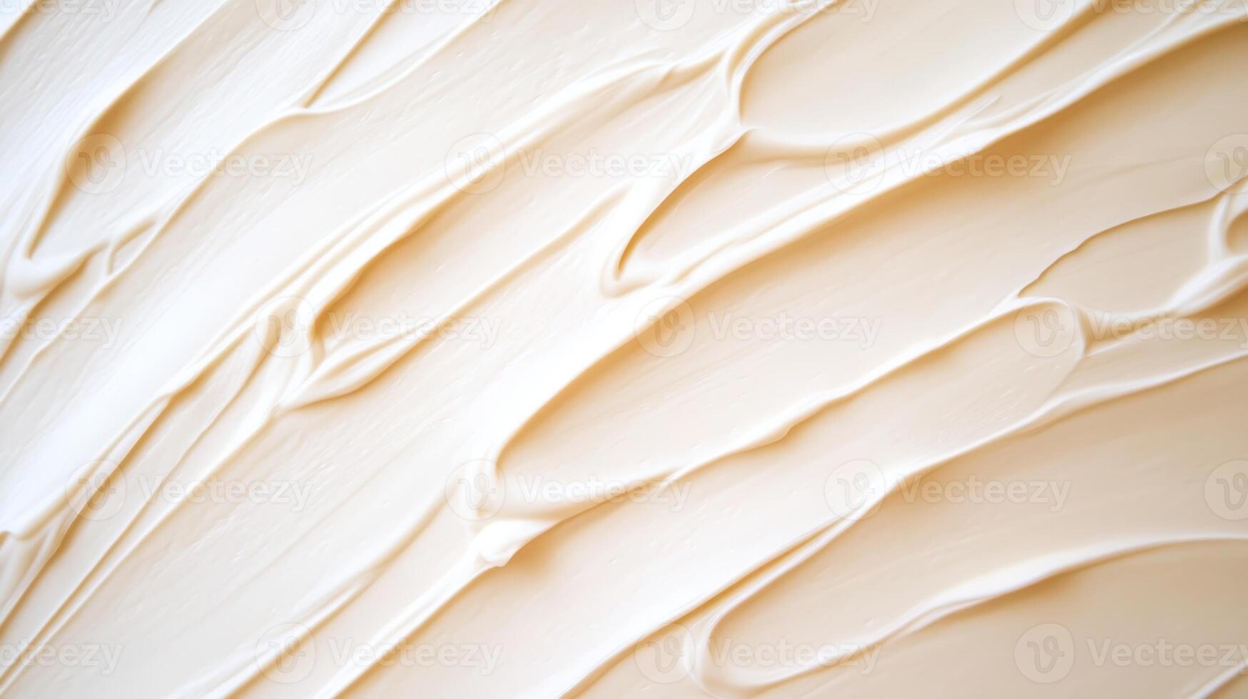 Creamy texture of smooth frosting spread evenly on a surface in a well-lit kitchen, capturing the art of baking during the afternoon photo