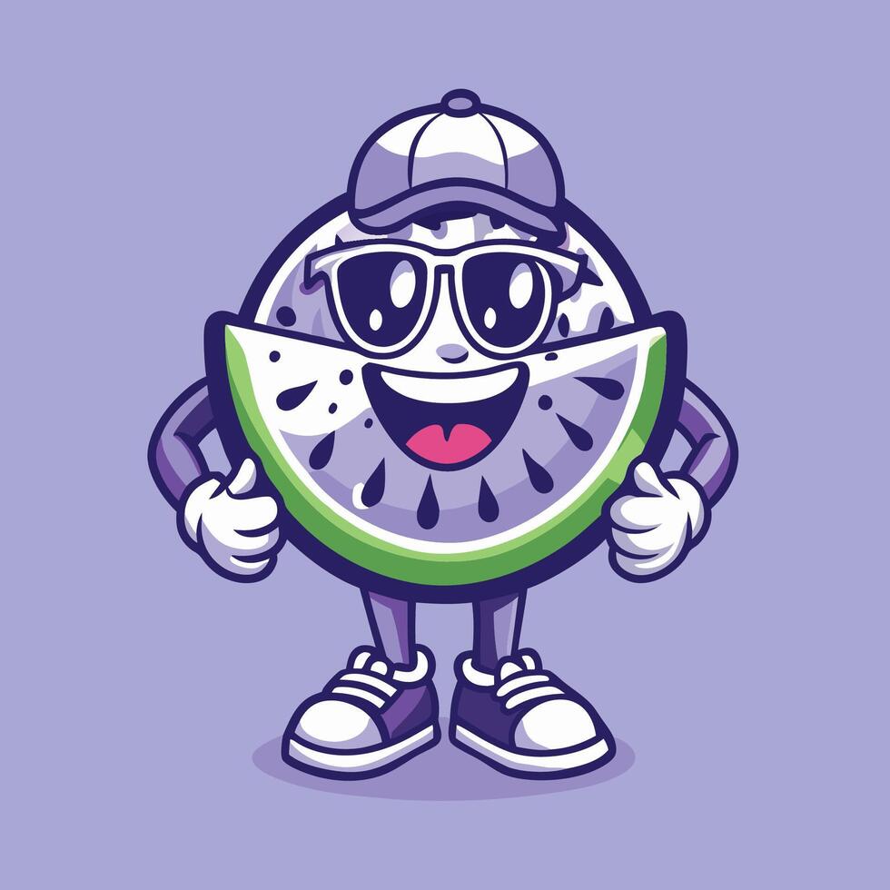Summer Fun Watermelon Mascot Character for Logo or Holiday Decoration vector