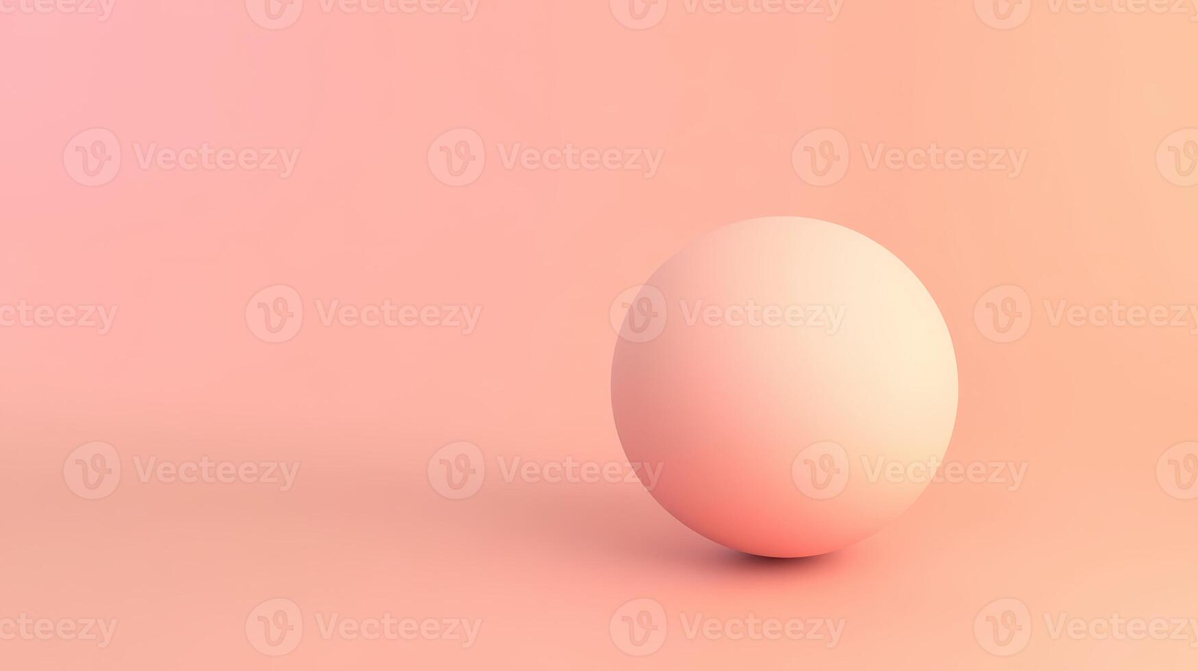 Soft pink sphere on a gradient background creating a minimalistic design aesthetic in a calm and warm setting photo
