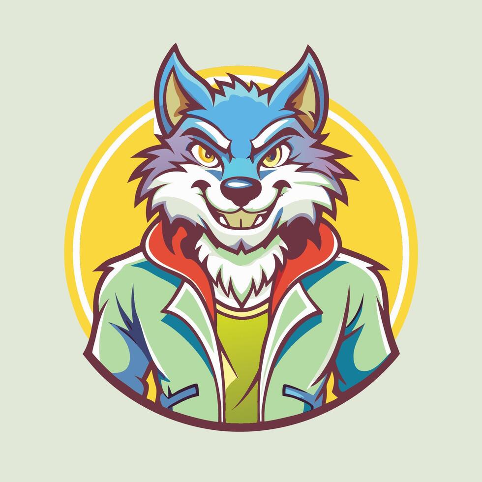 Majestic Silhouette of a Wolf Striking Logo Illustration vector