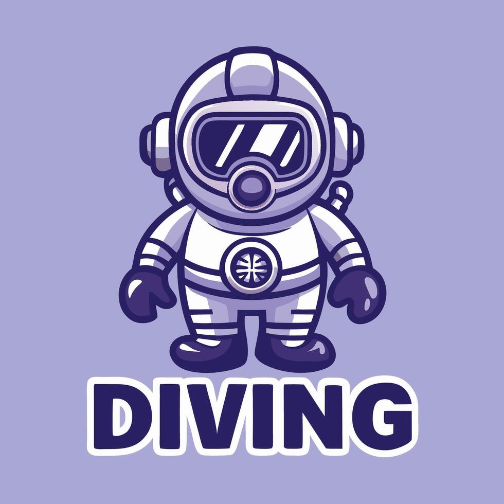 Diving Gear Logo Character A Cartoon Mascot for Adventure and Exploration vector