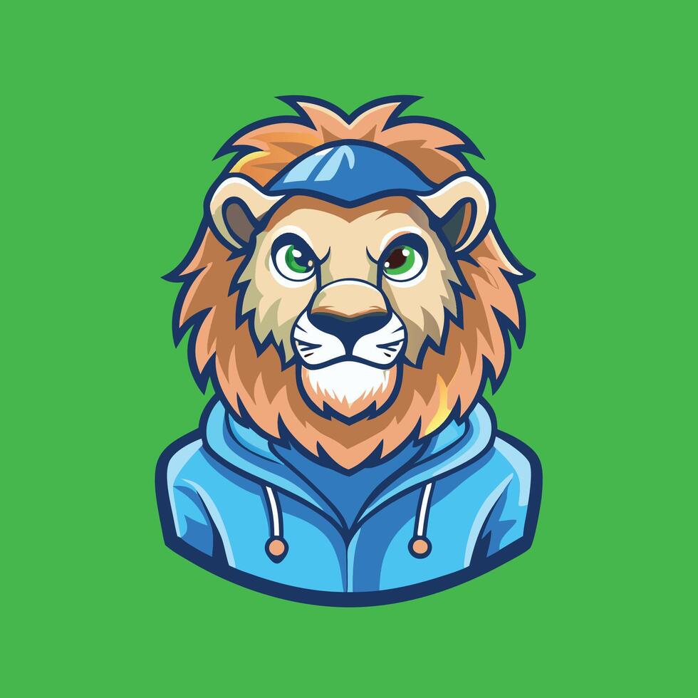 Mighty Lion Mascot A Fierce and Cartoonish Icon for Any Venture vector