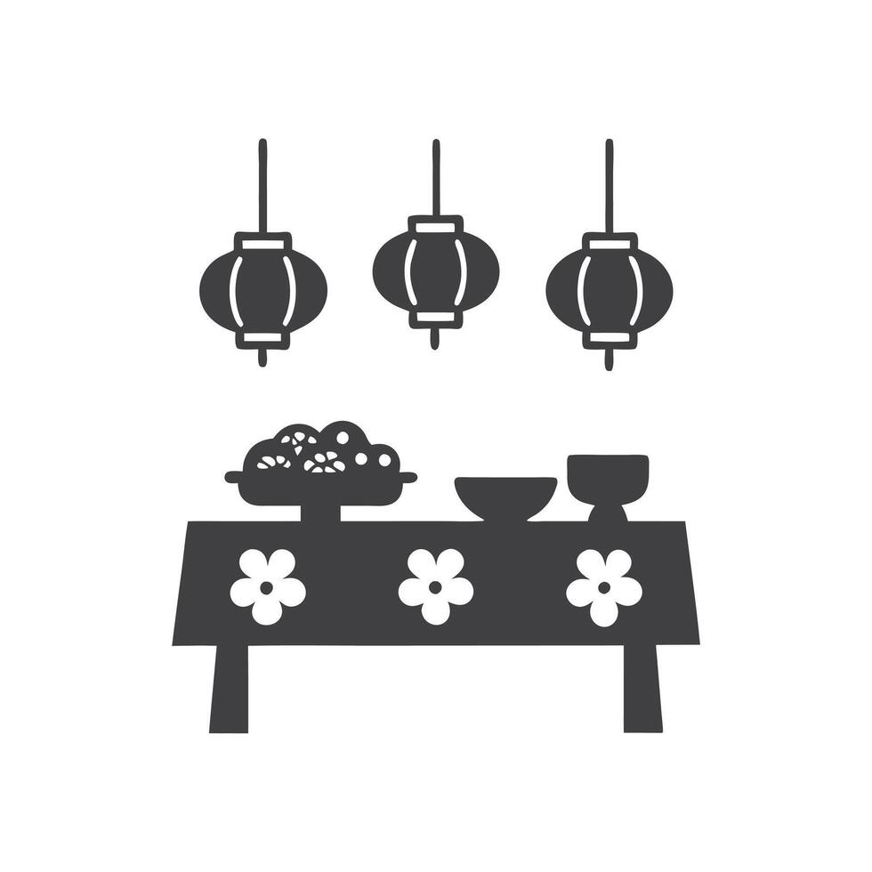 St Patricks Day feast with platters of traditional food, green decorations, and festive lanterns, creating a joyful celebration atmosphere vector