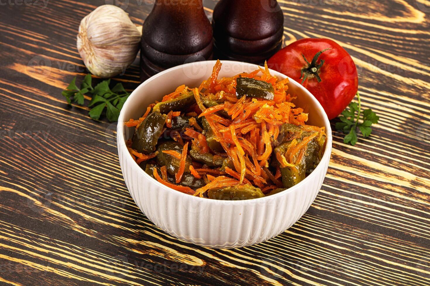 A bowl of food on a table photo