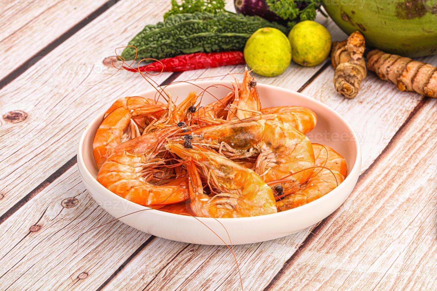 A bowl of shrimp photo