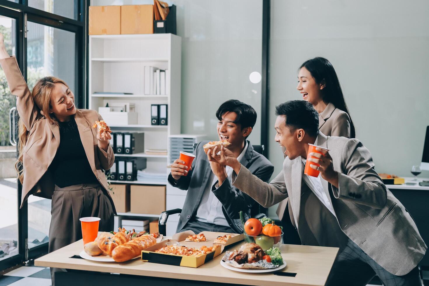 Business people having fun at office photo