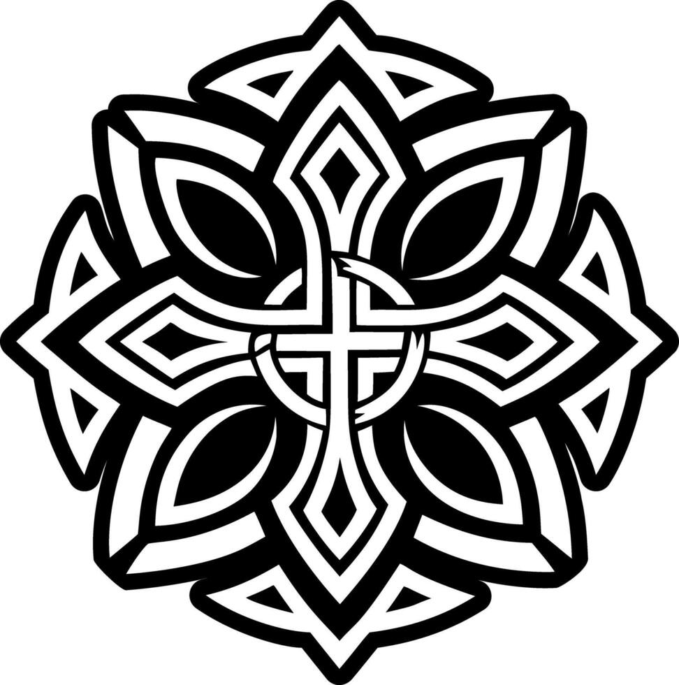 Patriarchal cross symbol icon in filled style vector