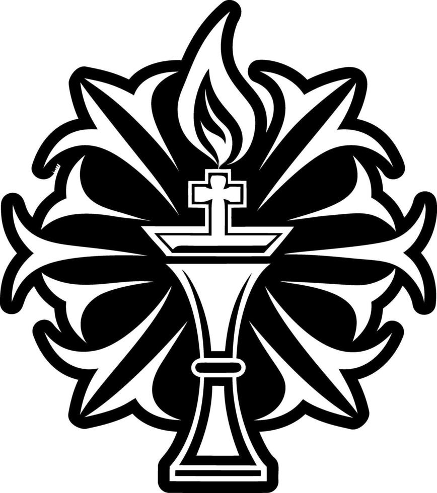A glyph style icon of flame torch vector