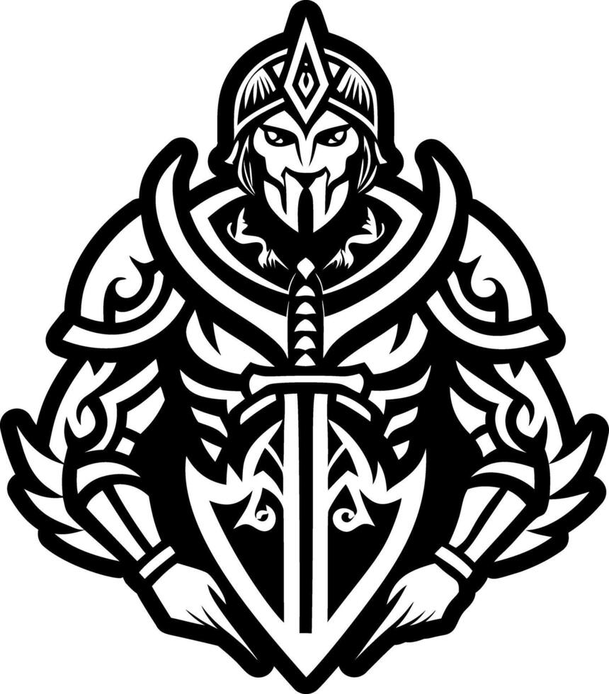 A filled style icon of knight warrior symbol vector