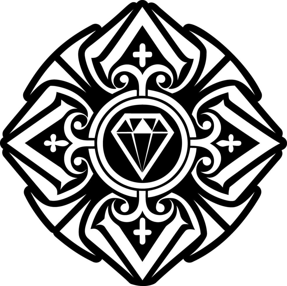 A glyph style icon of precious stone tattoo vector