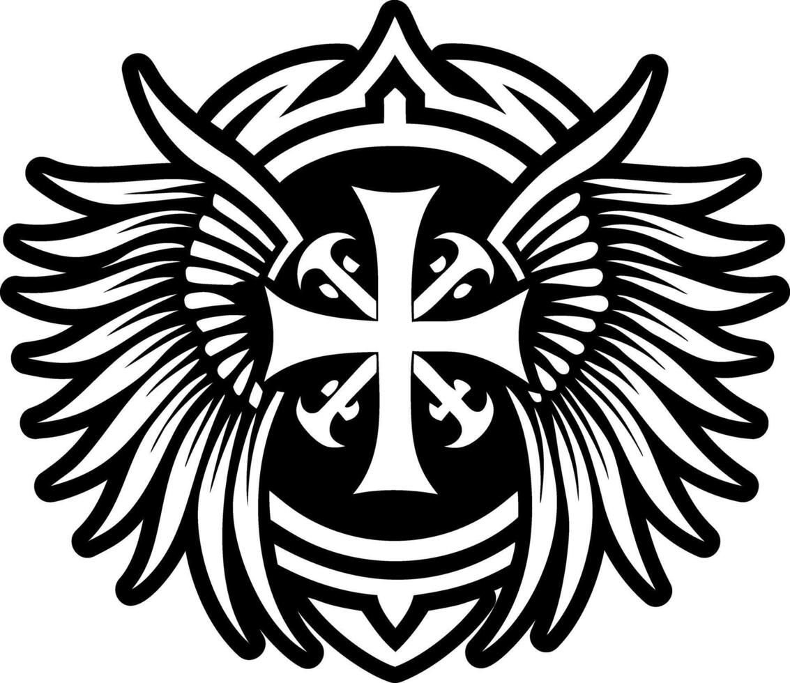 A solid style icon of feathered crest symbol vector