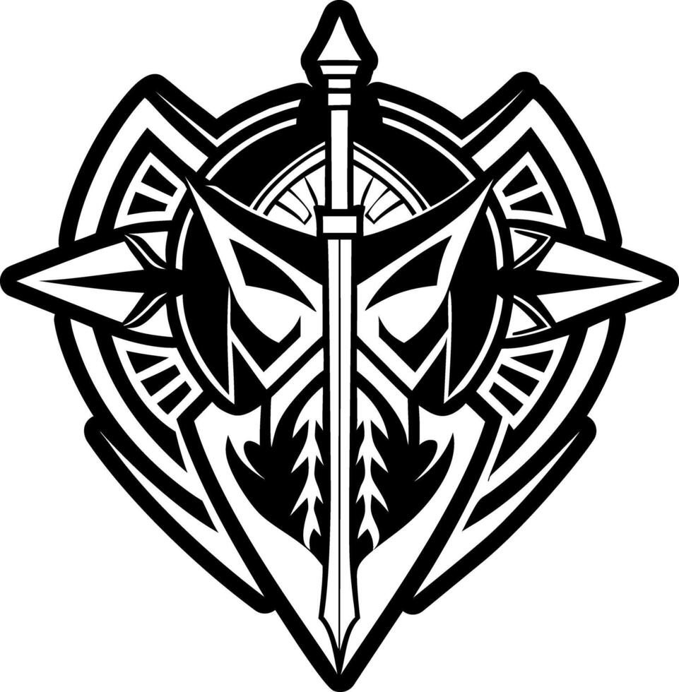 Medieval spear symbol icon in solid style vector